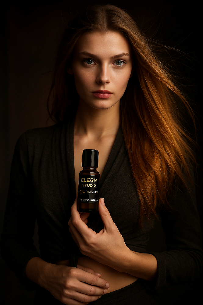 Detalhe de frasco da Elegia Studio